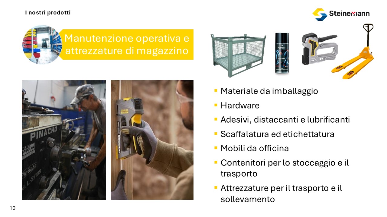 Nostri Prodotti - Manutenzione operativa e attrezzature di magazzino