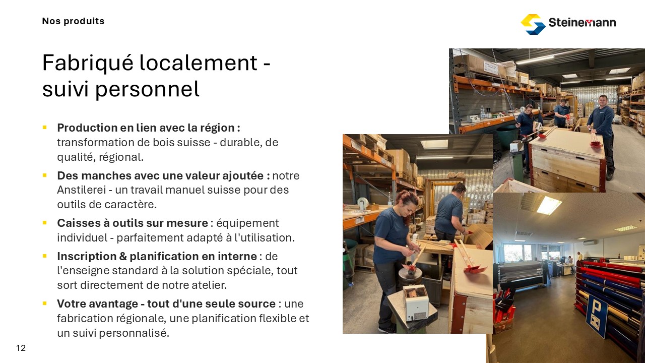 Nos produits - Fabriqué localement