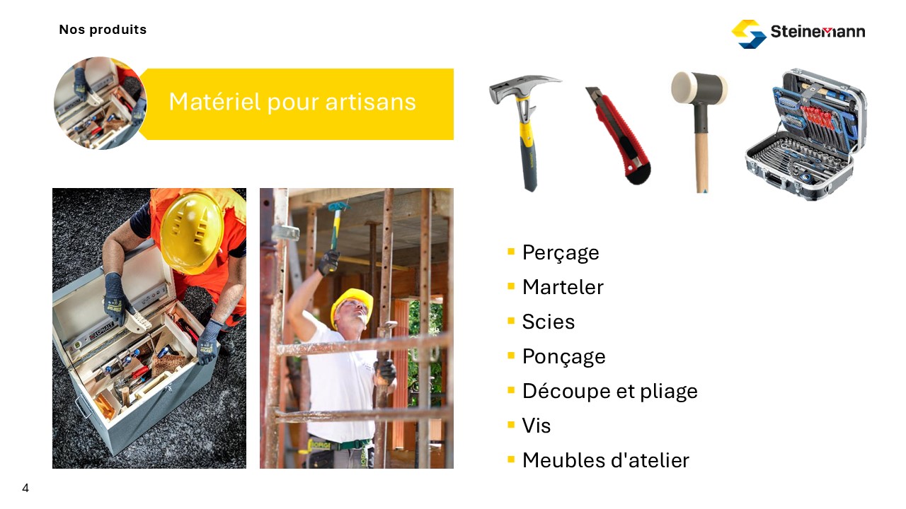 Nos produits - Matériel pour artisans