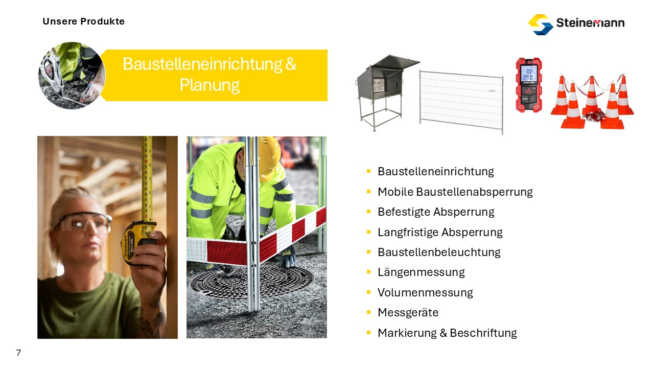 Produkte Baustelleneinrichtung und Planung
