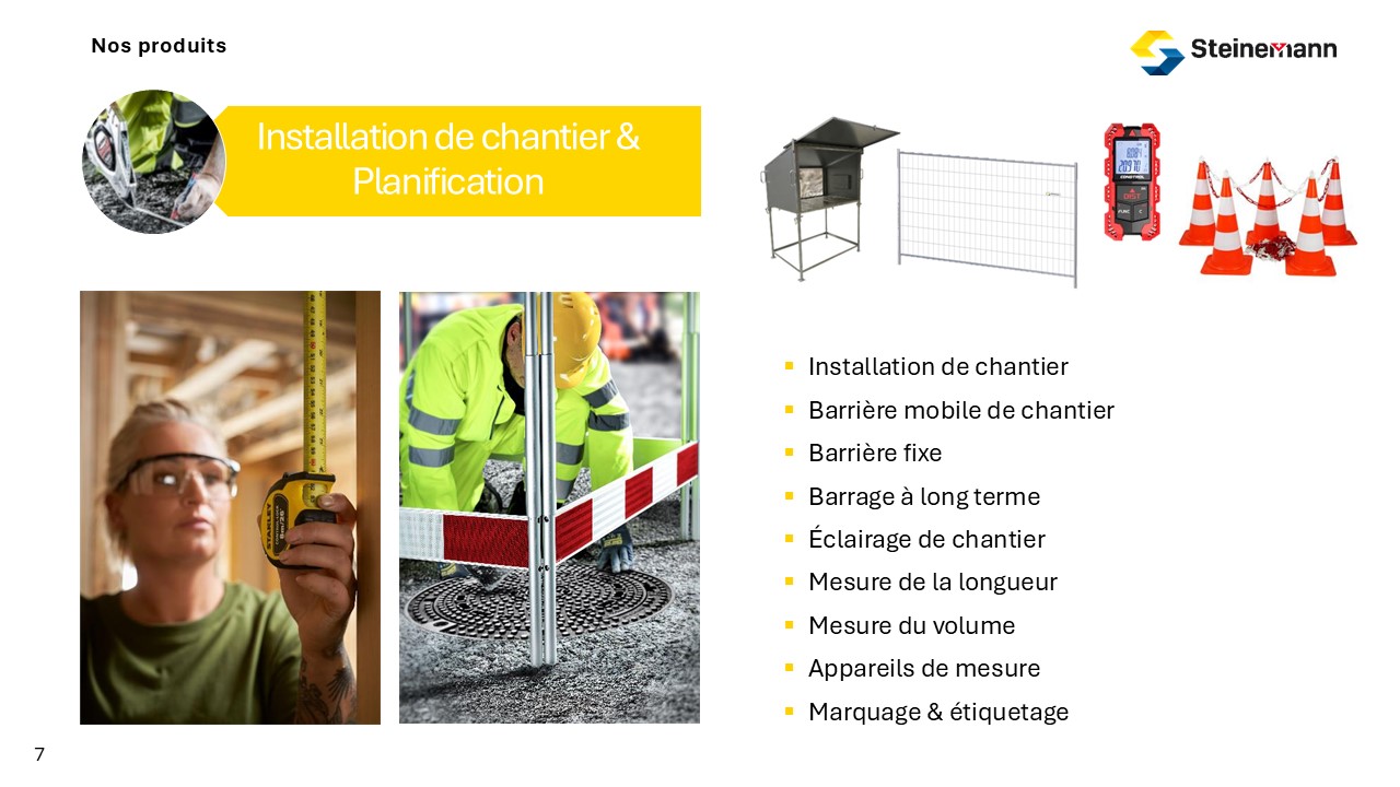Nos produits - Installation de chantier & Planification