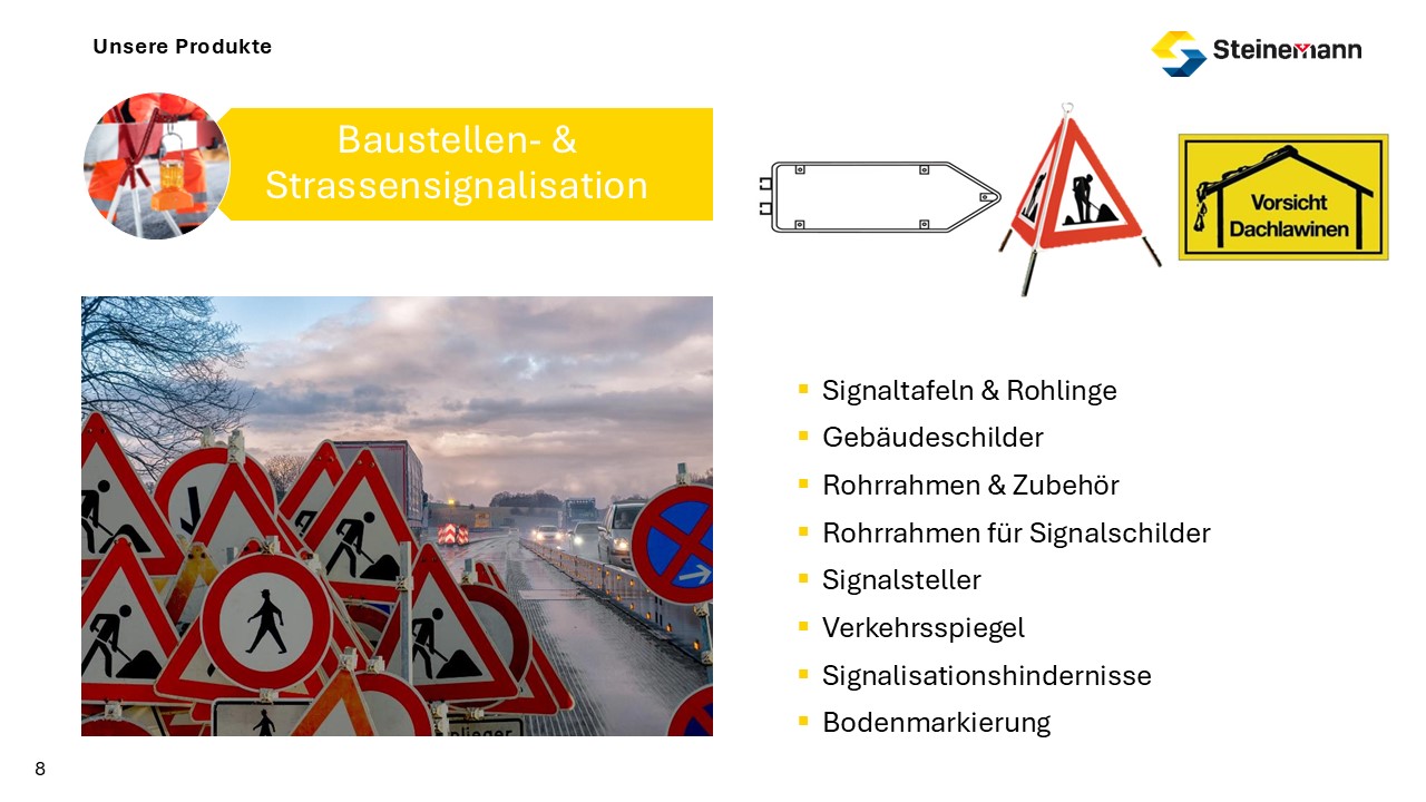 Produkte Baustellen- und Strassensignalisation